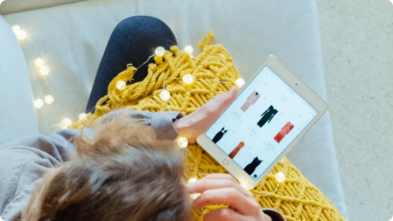 shopping sur une tablette